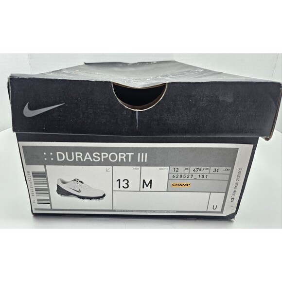 Nike Durasport III 3 Soft Spike Golf Shoes Men’s Size 13 White Black 628527-101 - Picture 2 of 10